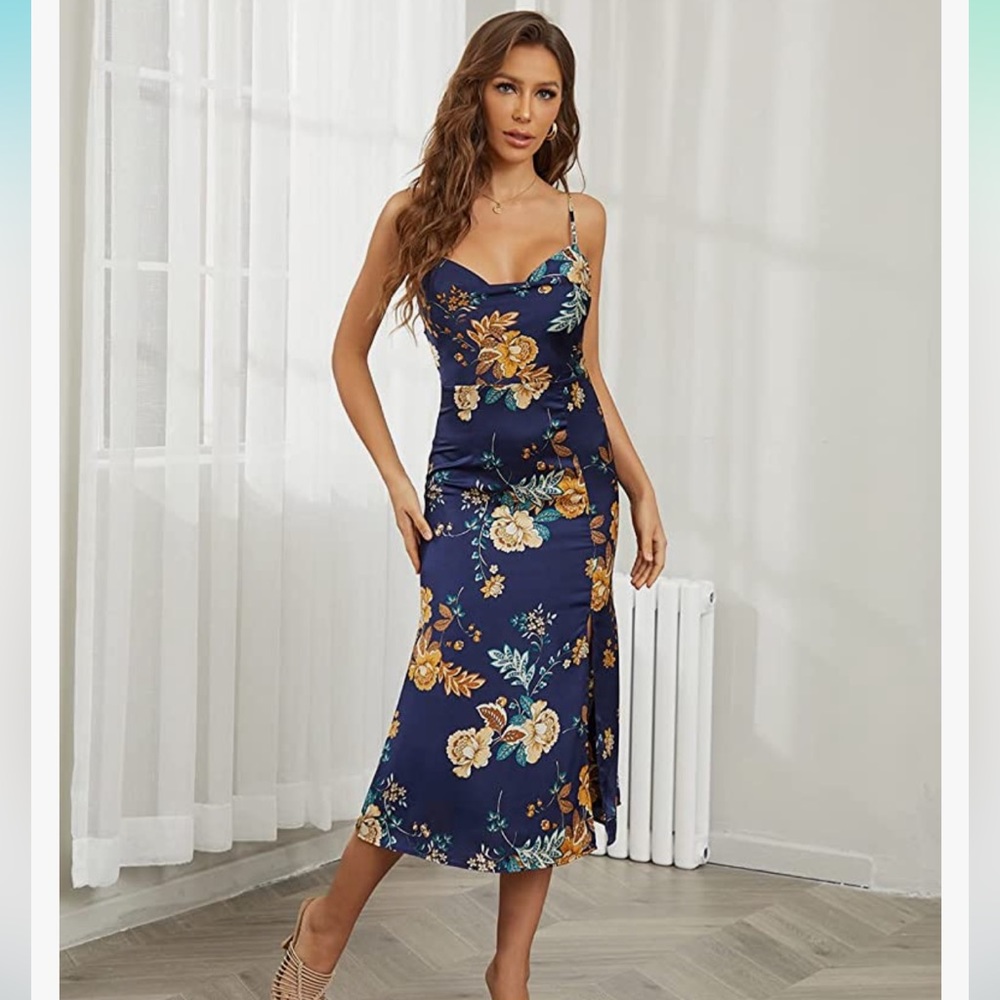 Satin Floral Dress